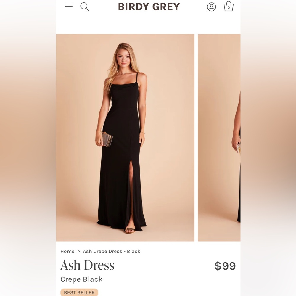 Birdy Grey - Ash Dress, Crepe - Black S